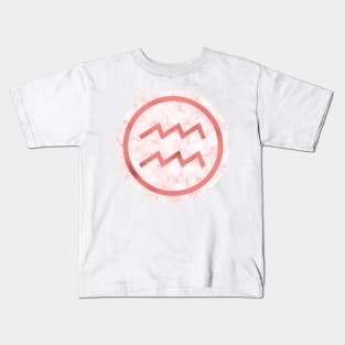 Living Coral Marble Zodiac - Aquarius Kids T-Shirt